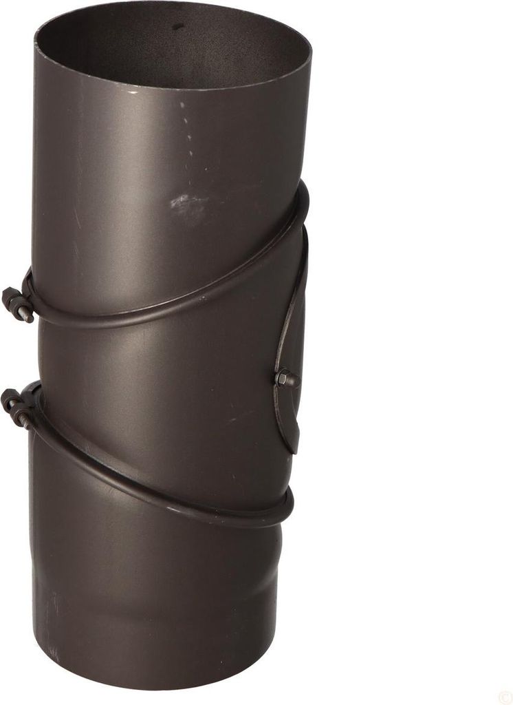 Schwarzer verstellbarer Winkel 90 Grad mit Reinigungsöffnung DN 160, Anschluss an Festbrennstoffkessel