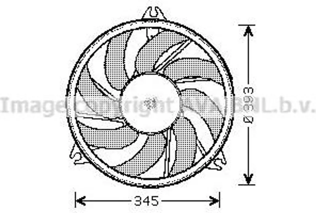 AVA PE7528 Ventilateur de radiateur OE 1253C7 pour Peugeot 206 Essence