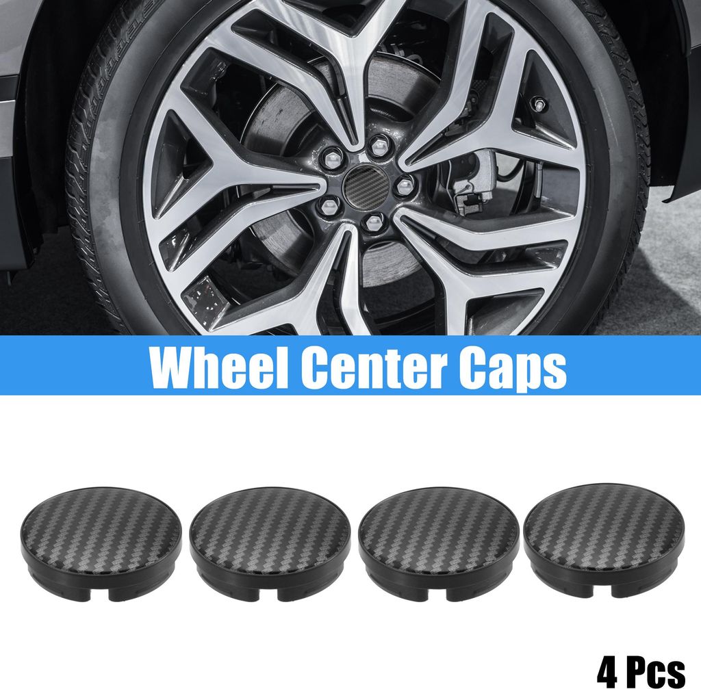 4Stk 58mm 4 Klammern Automobile Rad Kante Hub Mitte Kappen Cover Schwarz