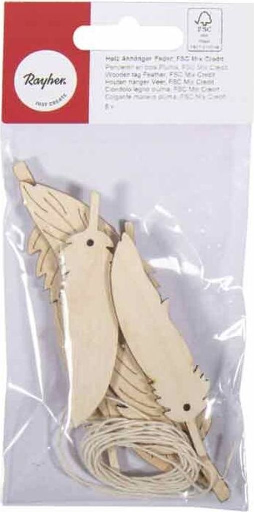 Federholz Anhänger 12,5 x 7,5 cm