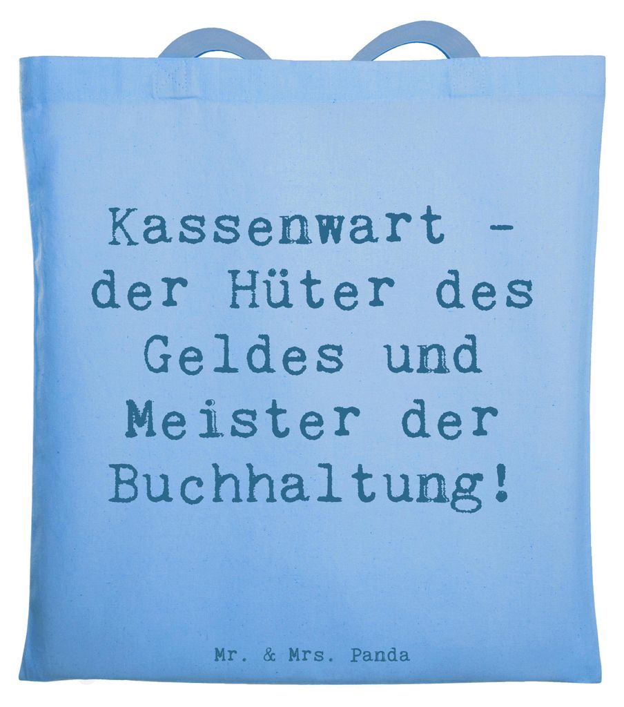 Mr. & Mrs. Panda Einkaufstasche Spruch Kassenwart Meister - Sky Blue - Geschenk, Beruf, Hüter des Geldes, Tasche, Verantwortung, Liebe zum Detail,...