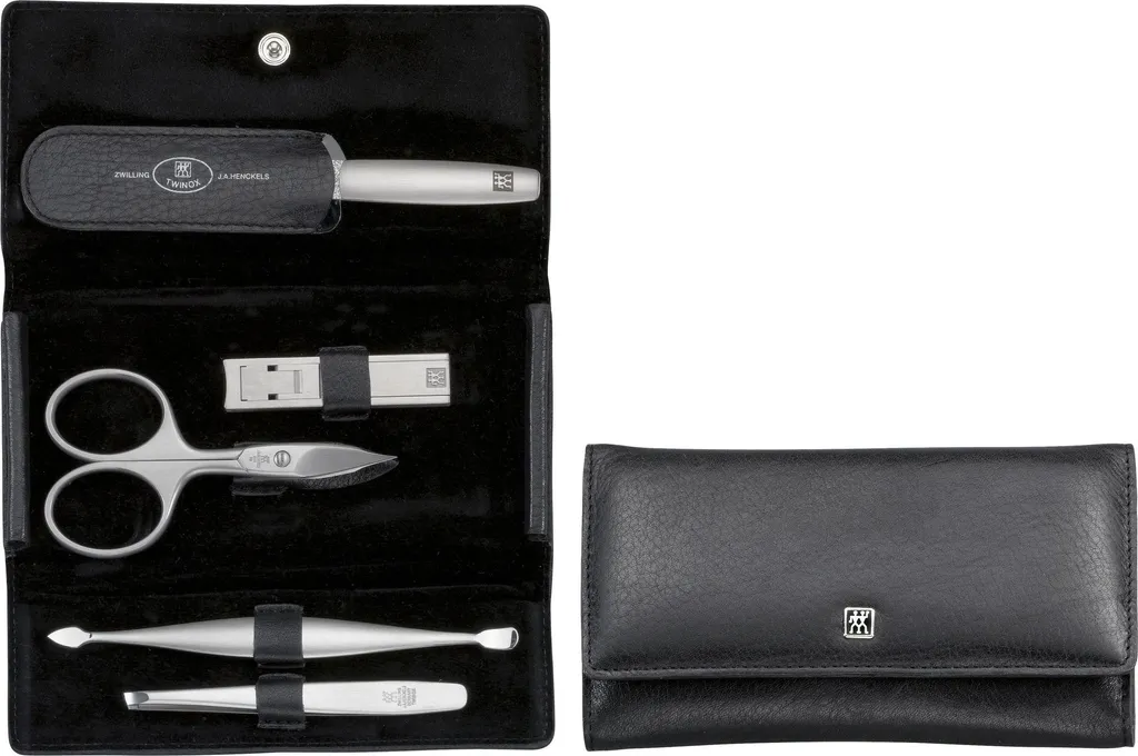 Trousse de manucure de voyage Zwilling 5 pièces compacte en cuir noir