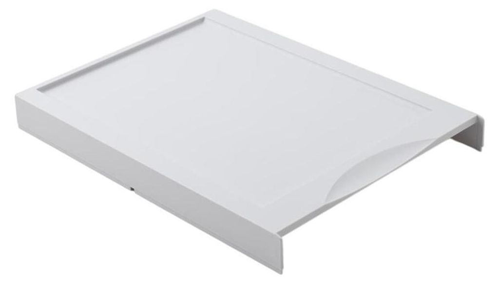A white lid or tray is shown from a diagonal angle against a white background.