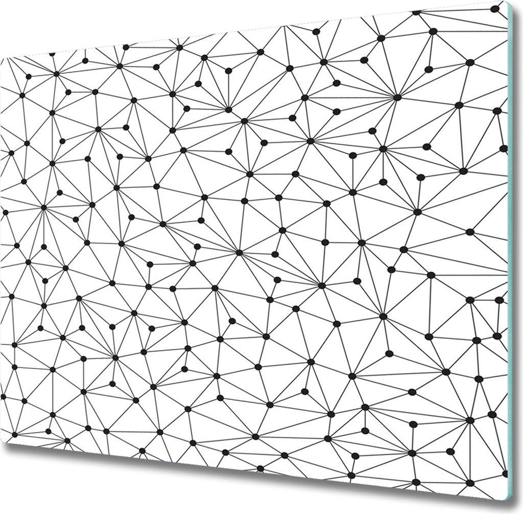 Glas Herdabdeckplatte 60x52 cm Spritzschutz Glasabdeckplatte Schneidebrett Linien und Kreise
