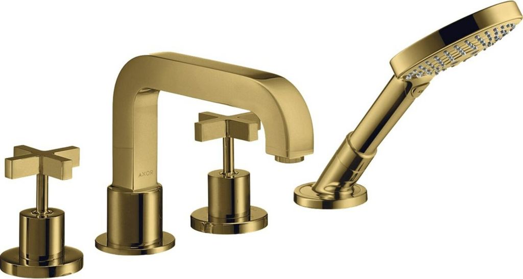 hansgrohe AXOR Citterio 4-Loch Fliesenrandarmatur mit Kreuzgriffen, 39453990