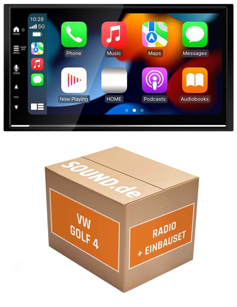 Autoradio Einbaupaket Kenwood DMX7722DABS passend für VW Golf IV mit Delta6 Radio | (Wireless) Apple CarPlay (Wireless) Android Auto