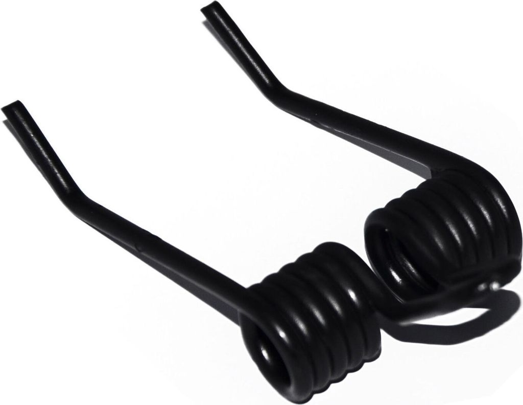 Two black metal springs on a white background.
