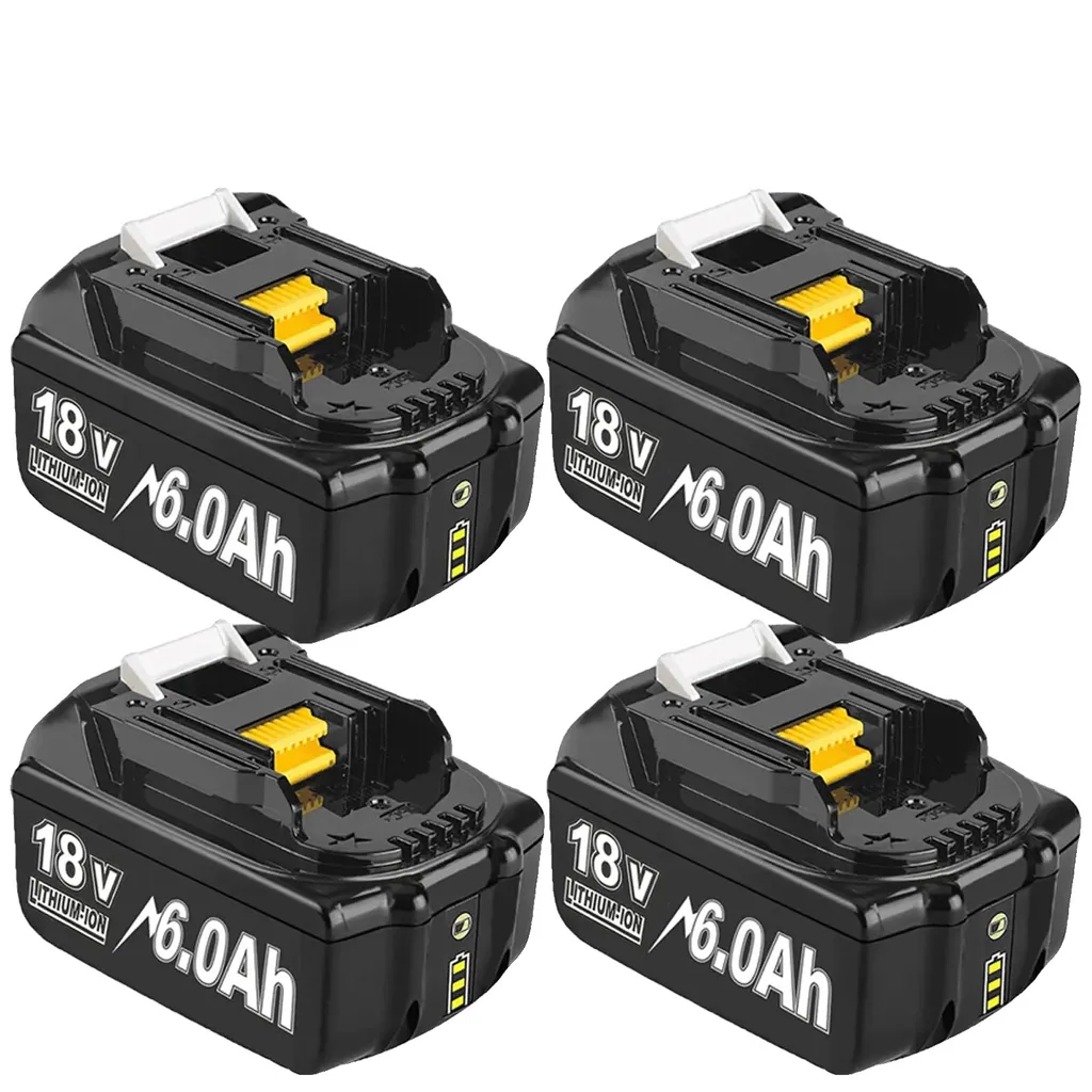 Pack de 4 Batteries Lithium-Ion 18V 6Ah pour Outillage Makita BL1830 Rechange