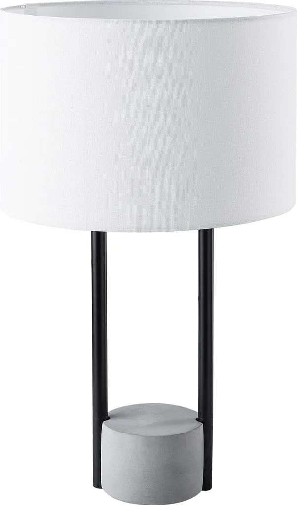 Lampe de table moderne 60 cm en métal noir avec socle aspect béton brut
