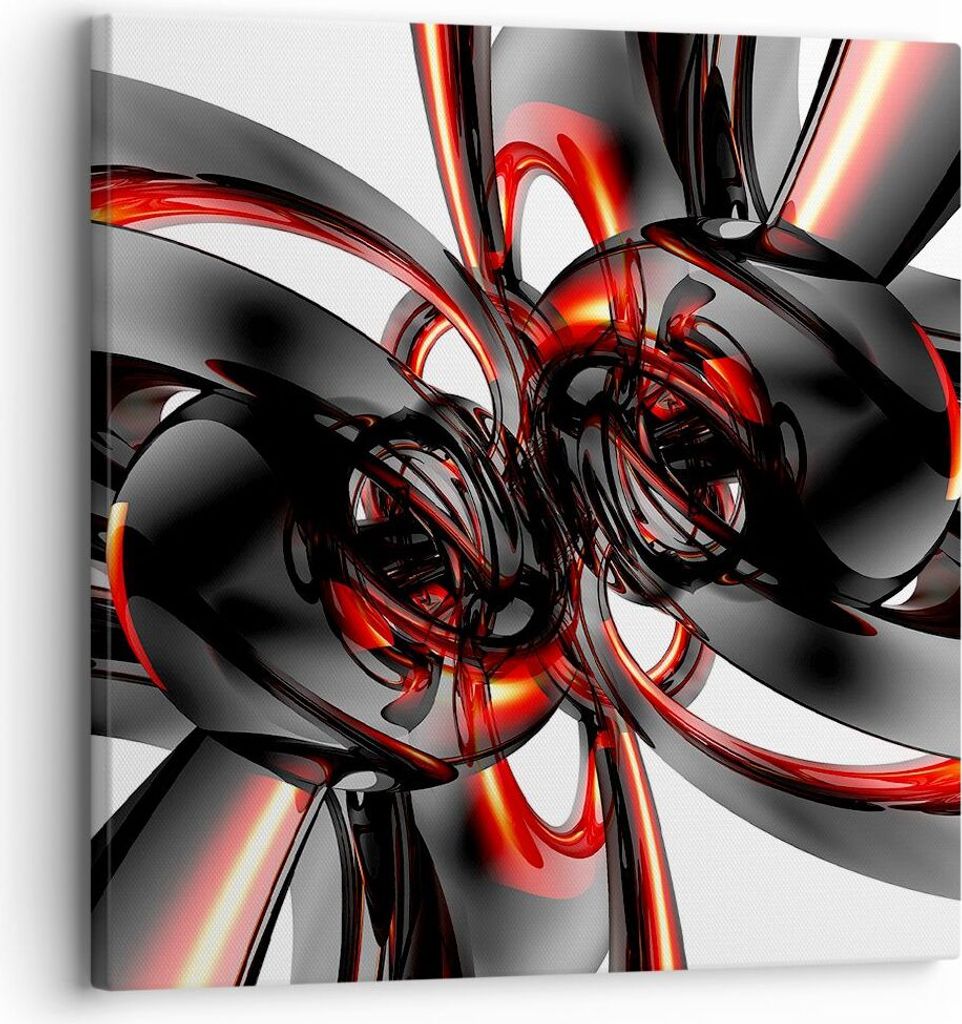 Bild auf Leinwand - Leinwandbild - Abstrakt Ring Glas Komposition - 30x30cm - Wand Bild - Wanddeko - Leinwanddruck - Bilder - Kunstdruck - Wanddeko...