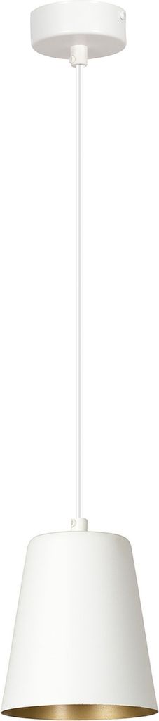 Hängeleuchte JACKSON Weiß Gold Metall rund Retro Über Esstisch E27 Esszimmer Pendelleuchte Hängelampe