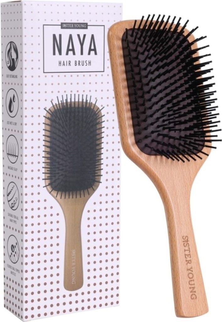 SISTER YOUNG NAYA WOOD BRUSH NV - Holzhaarbürste mit Nylonborsten