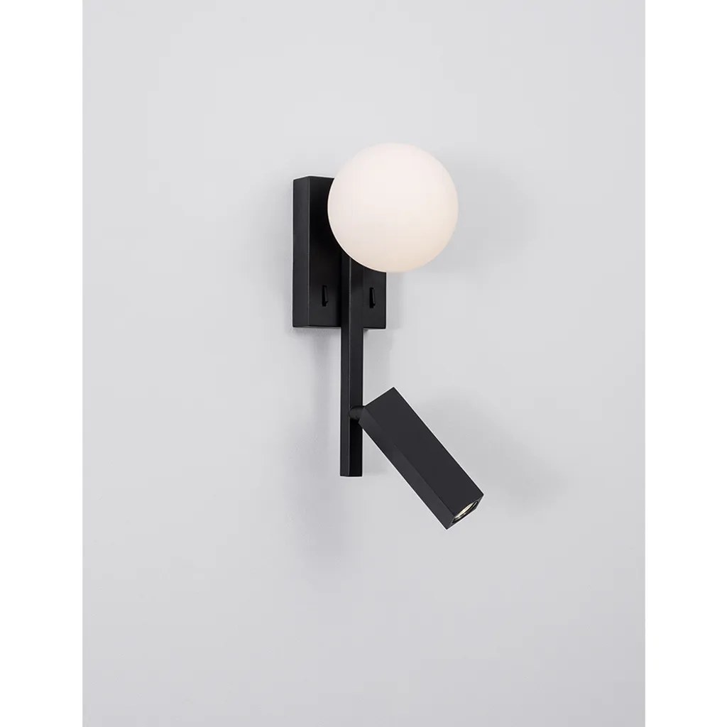Applique LED Joline Noir Sable Finition Verre - Éclairage Chic Nova Luce - 3