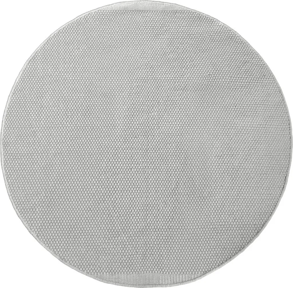 Tapis de sol rond en laine bouclée 100 cm coloris blanc pur cassé