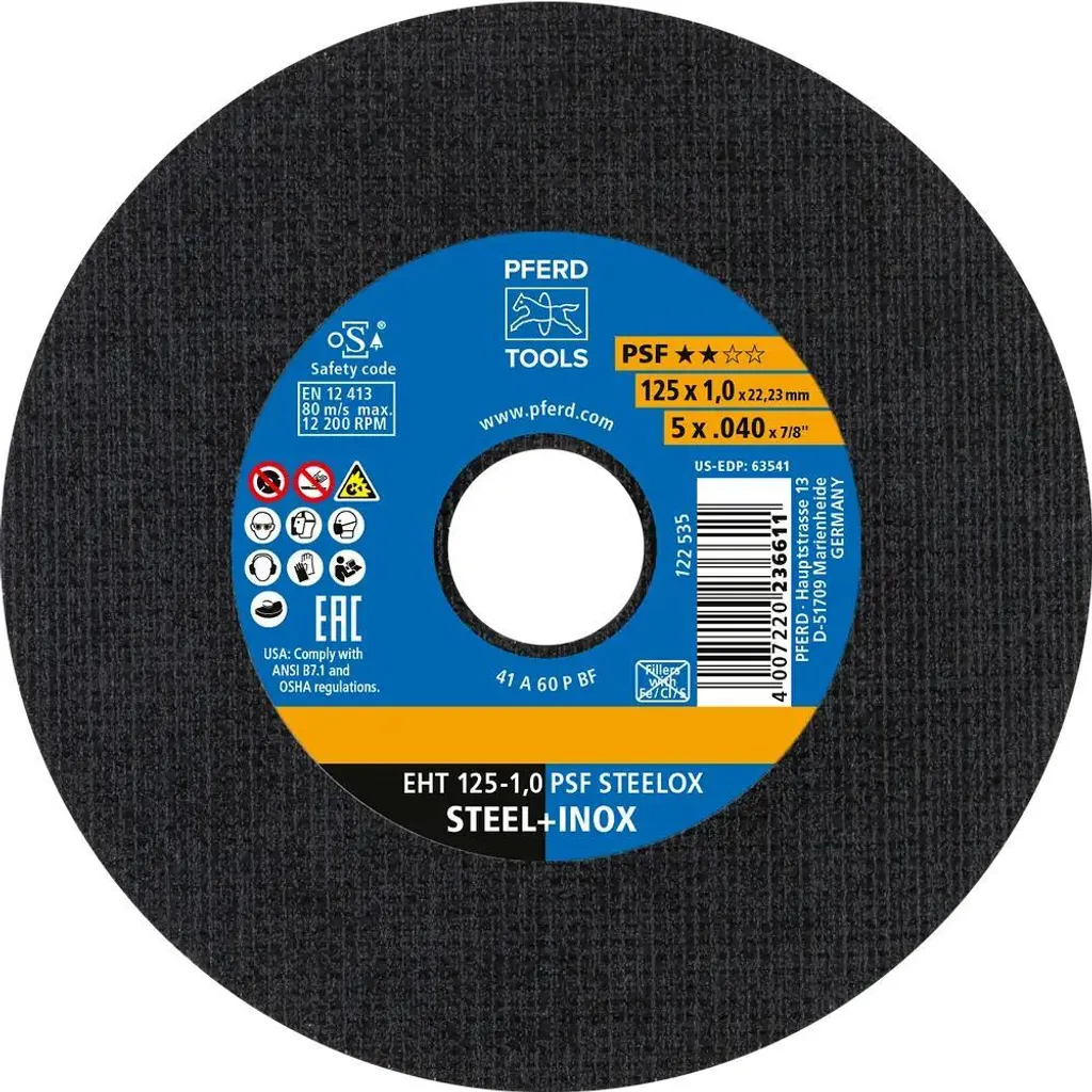 Disque à tronçonner Inox et Acier 125 mm pour coupes nettes et sans bavures
