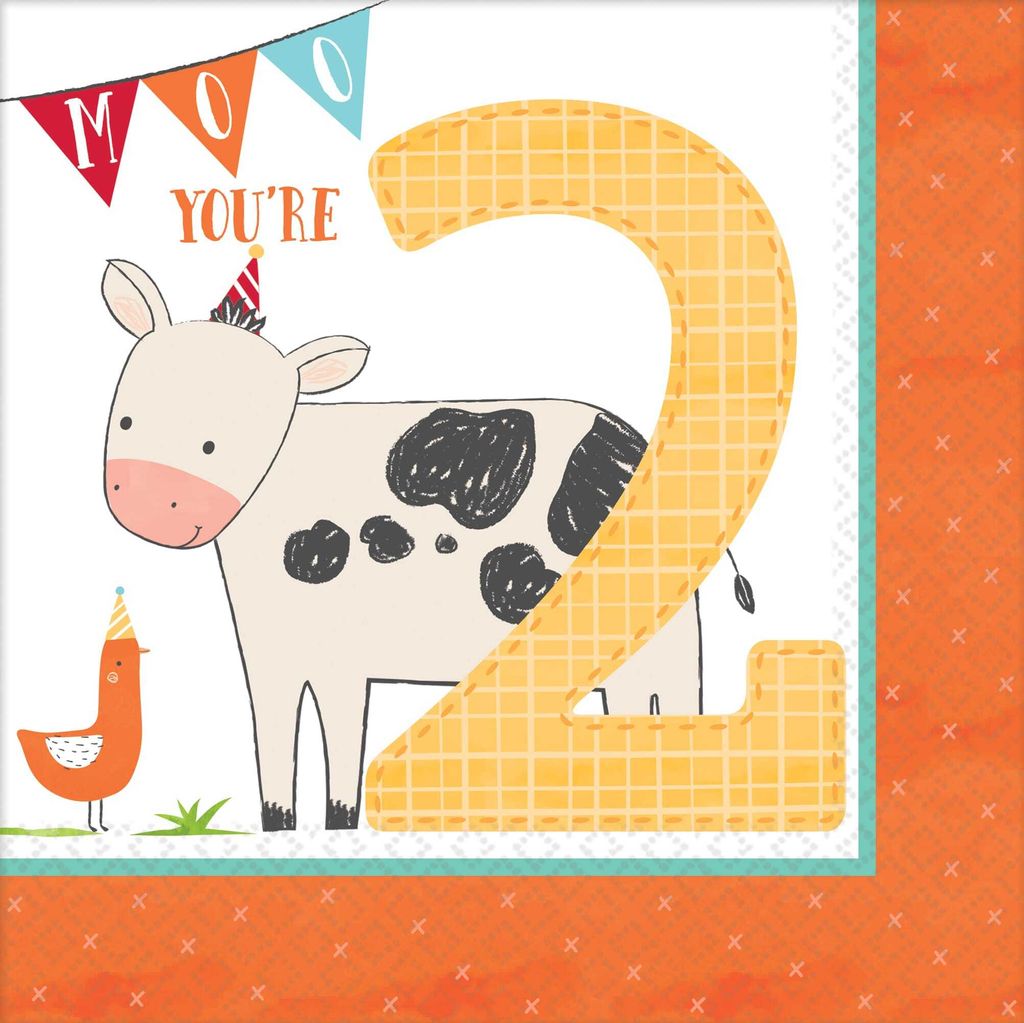 16 Happy Farm Life 2nd Birthday Servietten