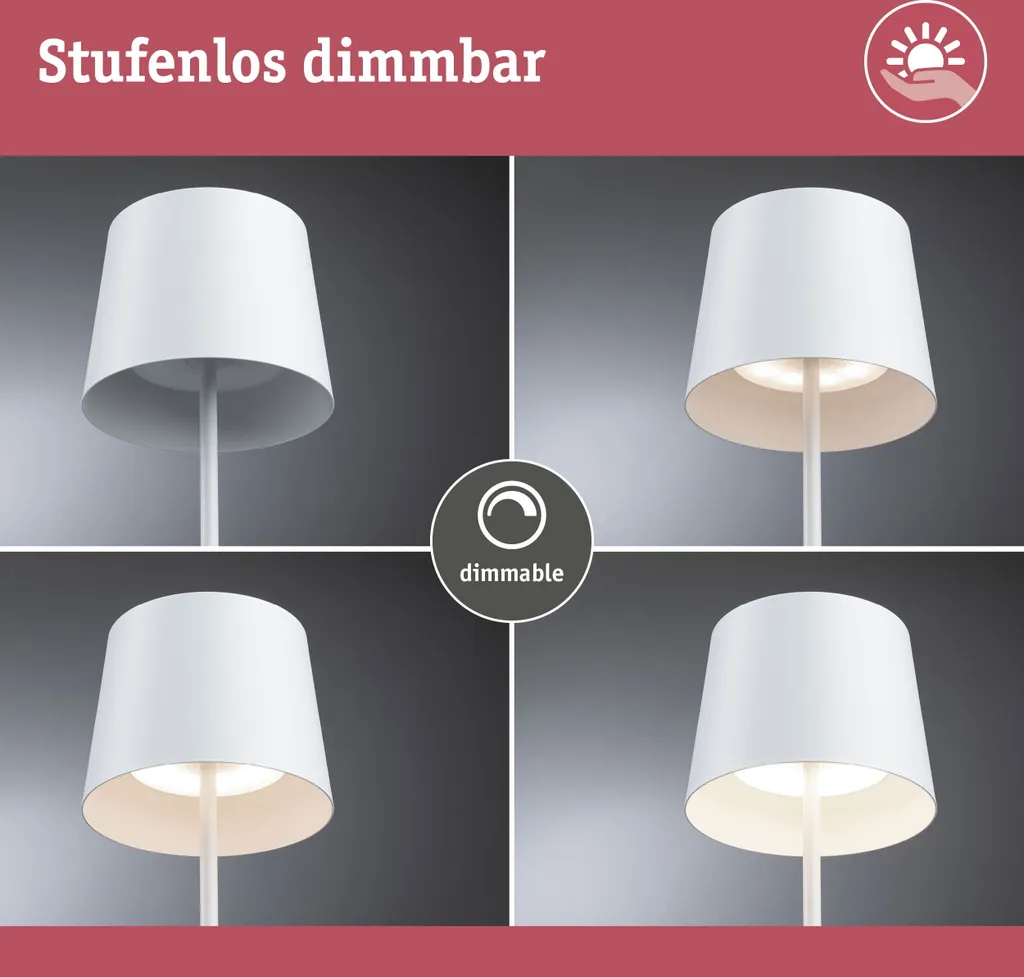 Lampe de Table à Batterie Paulmann Gilo sans Fil - Éclairage LED Nomade