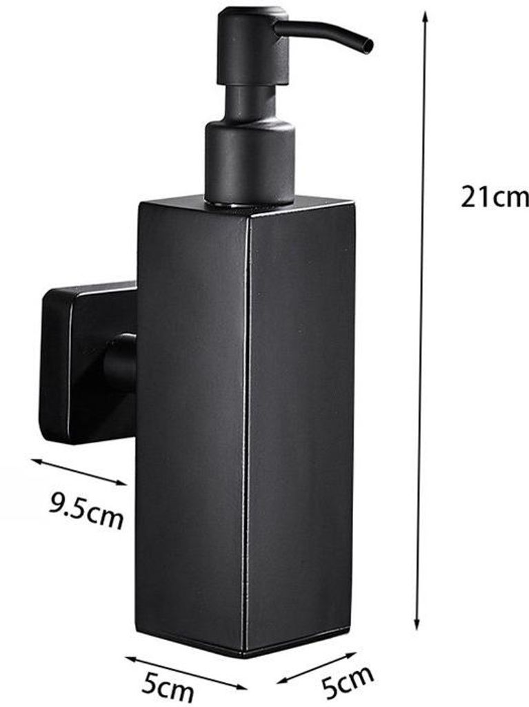 Stahlzeitspender Wandmontage ohne Bohren, Hotel-Shampoo/Duschgel/Flüssigkeitsdose, füllbarer Küchen-Seifenspender, geeignet für ätherische Öl...