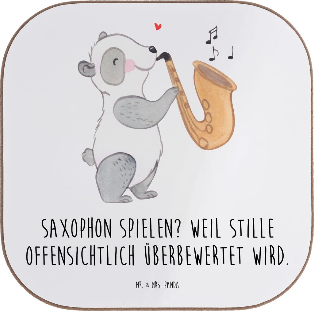 Mr. & Mrs. Panda Untersetzer Glas Saxophon Leidenschaft - Produktbild 