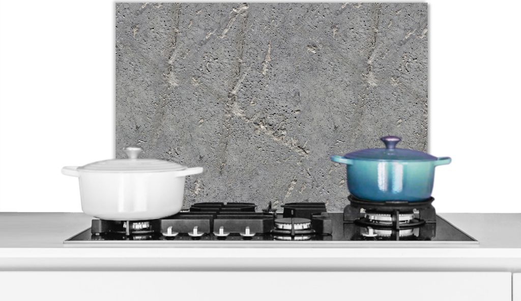 KitchenYeah Spritzschutz Küche - Küchenrückwand - Wandschutz für Herd und Spüle - Beton - Muster - Stein 60x40 - Alu-Dibond (Alternative zu...