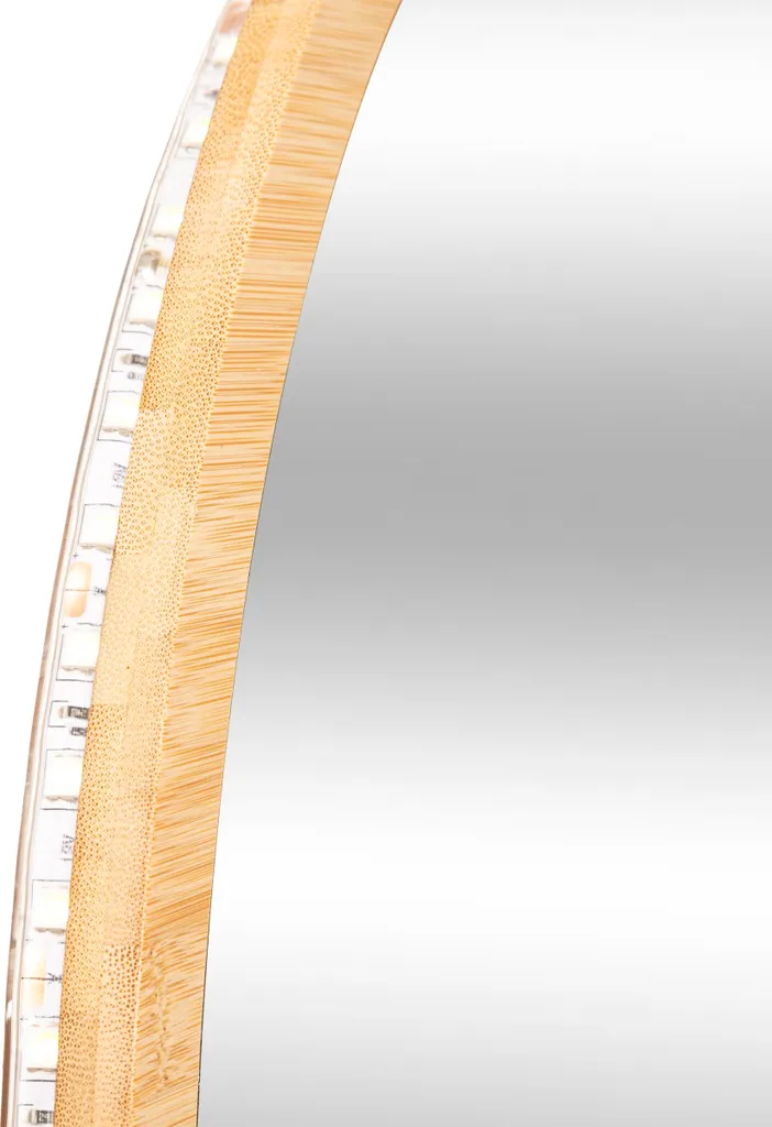 Specchio Bagno con Luce LED Ø 57cm | Cornice Bambù Anti-Umidità - 4