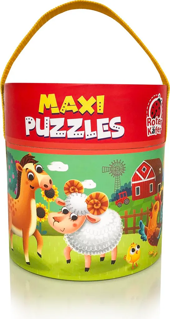 Puzzle enfant 2 en 1 ferme : grand format en tube rigide RK1080-01