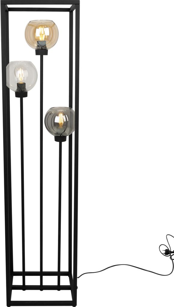 Stehleuchte, Metallschirm, Schwarz, 130 cm