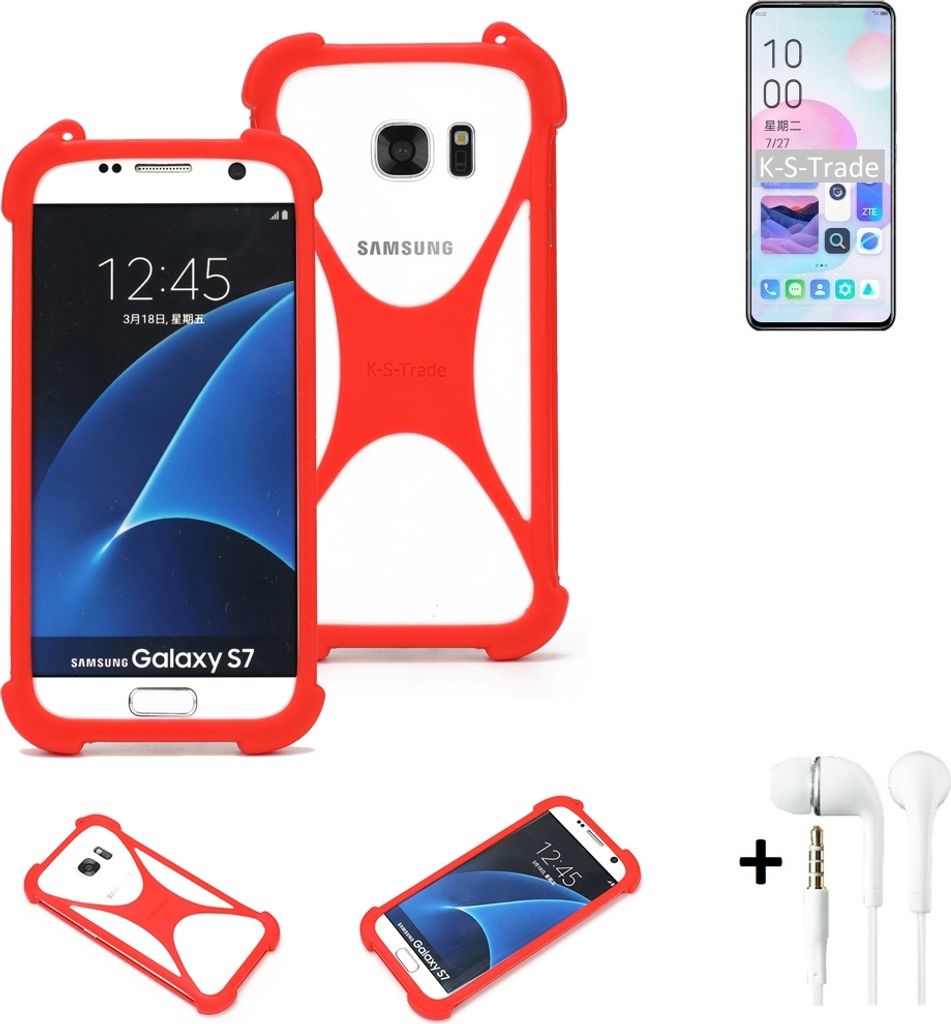 Handy-hülle + Kopfhörer kompatibel mit ZTE Axon 30 Ultimate Edition Schutz-hülle Bumper Silikon Schutz Hülle Cover Case Silikoncase Silikonbumper