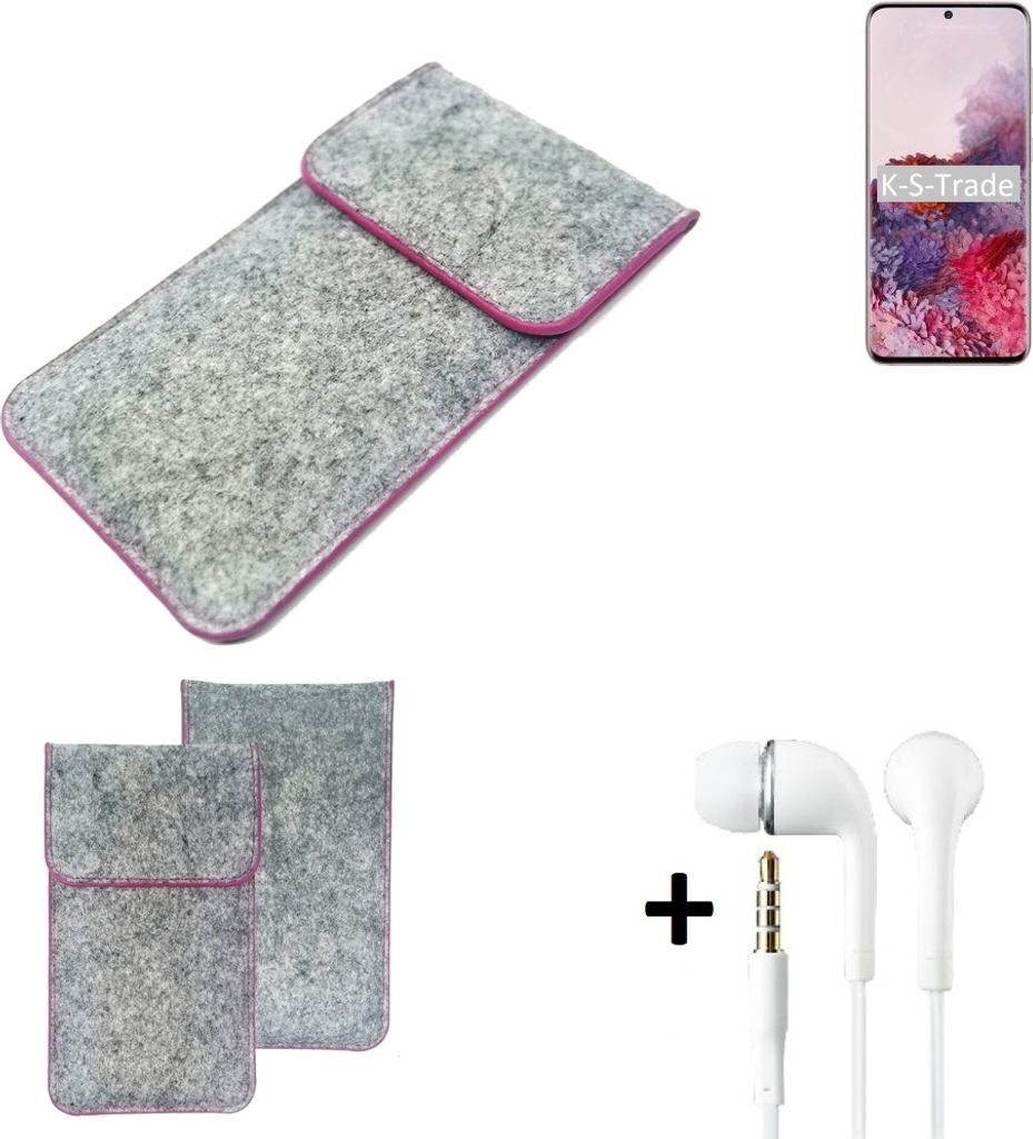 K-S-Trade Handy Schutz Hülle kompatibel mit Samsung Galaxy S20 SD865 Schutzhülle Handyhülle Filztasche Pouch Tasche Case Sleeve Filzhülle hellgrau
