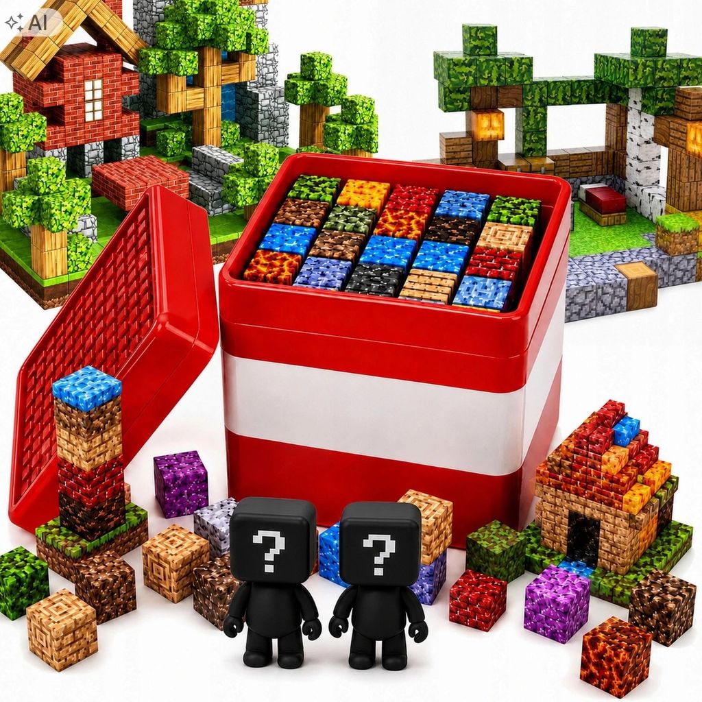 Minecraft Magnetische Bausteine 180-tlg. Würfel Pixel Produktbild 
