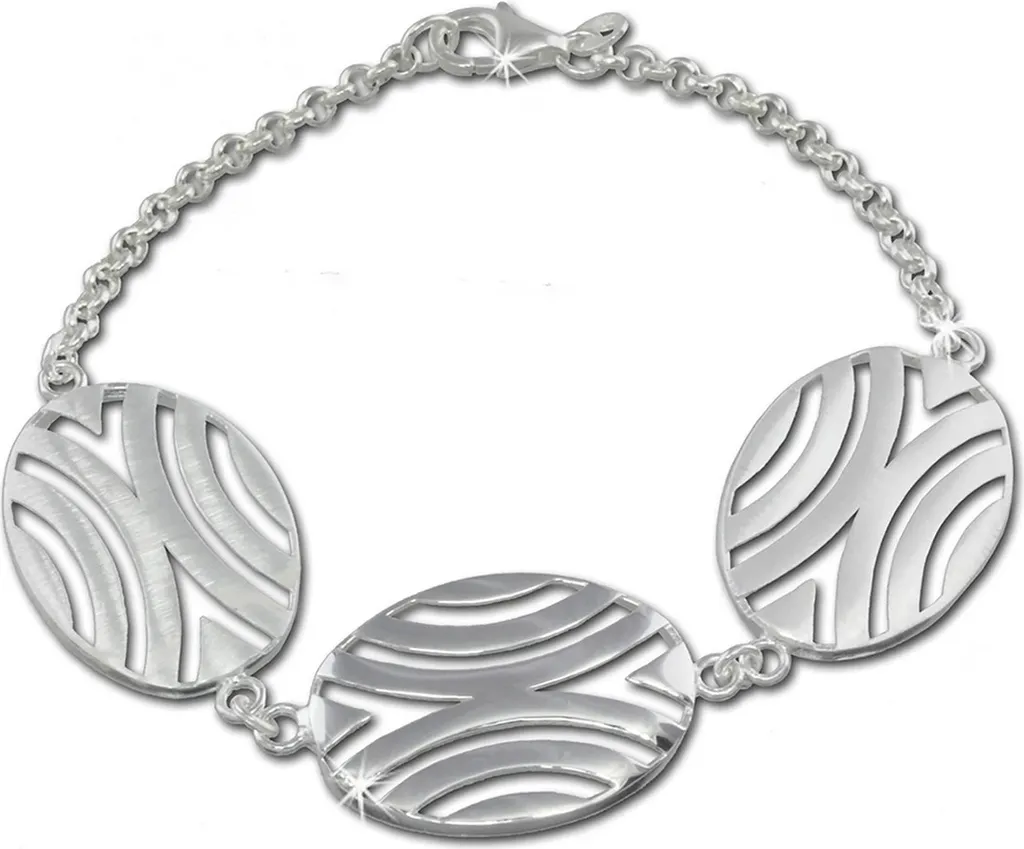 Bracelet argent mat anti-traces SilverDream 19cm motif Afrique femme