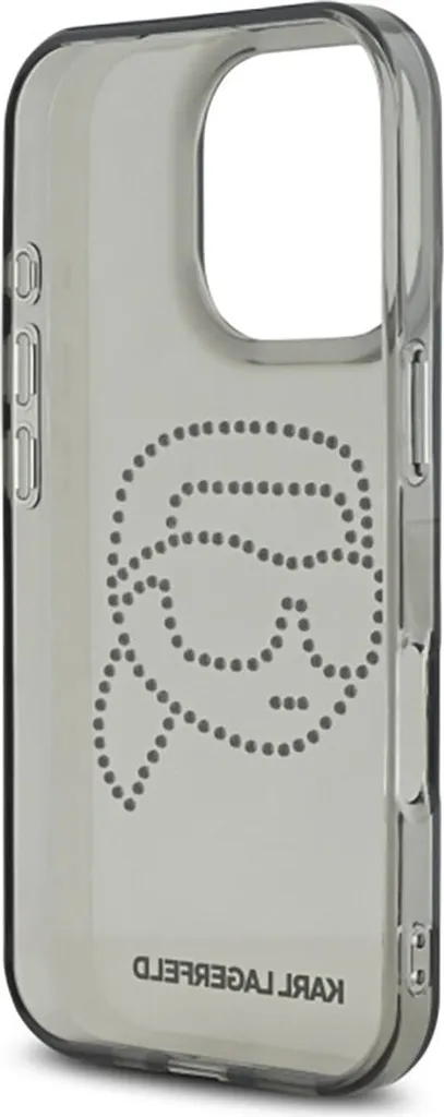 CG MOBILE Karl Lagerfeld IML Multi K&C Head Pattern - Custodia per iPhone 16 Pro Max, trasparente