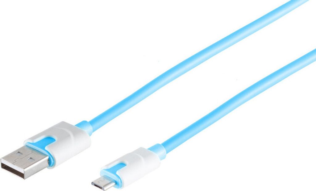 USB-Ladekabel A Stecker auf USB Micro B, blau, 2m