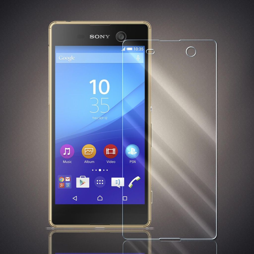 Panzer Folie für Sony Xperia M5 Echt Glas Displayschutzfolie Transparent Glasfolie 9H Härtegrad Schutzglasfolie