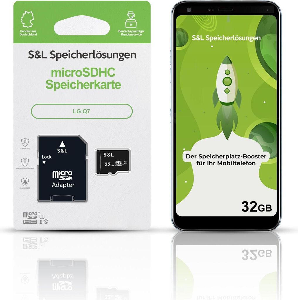 microSD Speicherkarte S&L für LG Q7 - Speicherkapazität: 32 GB
