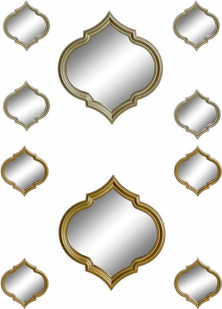 Spiegelsatz DKD Home Decor Kristall Gold Bronze Araber Polypropylen (50 x 3 x 55 cm) (2 Stück)