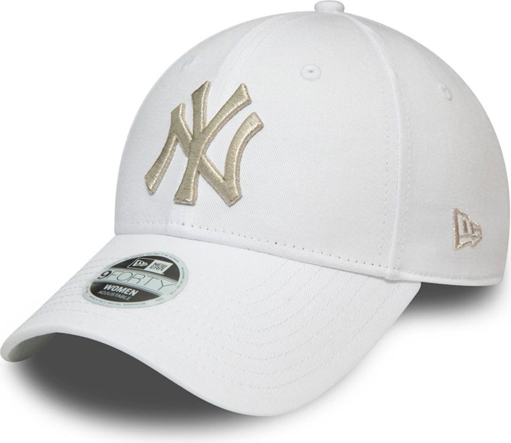 New Era 9Forty Damen Cap - METALLIC New York Yankees weiß