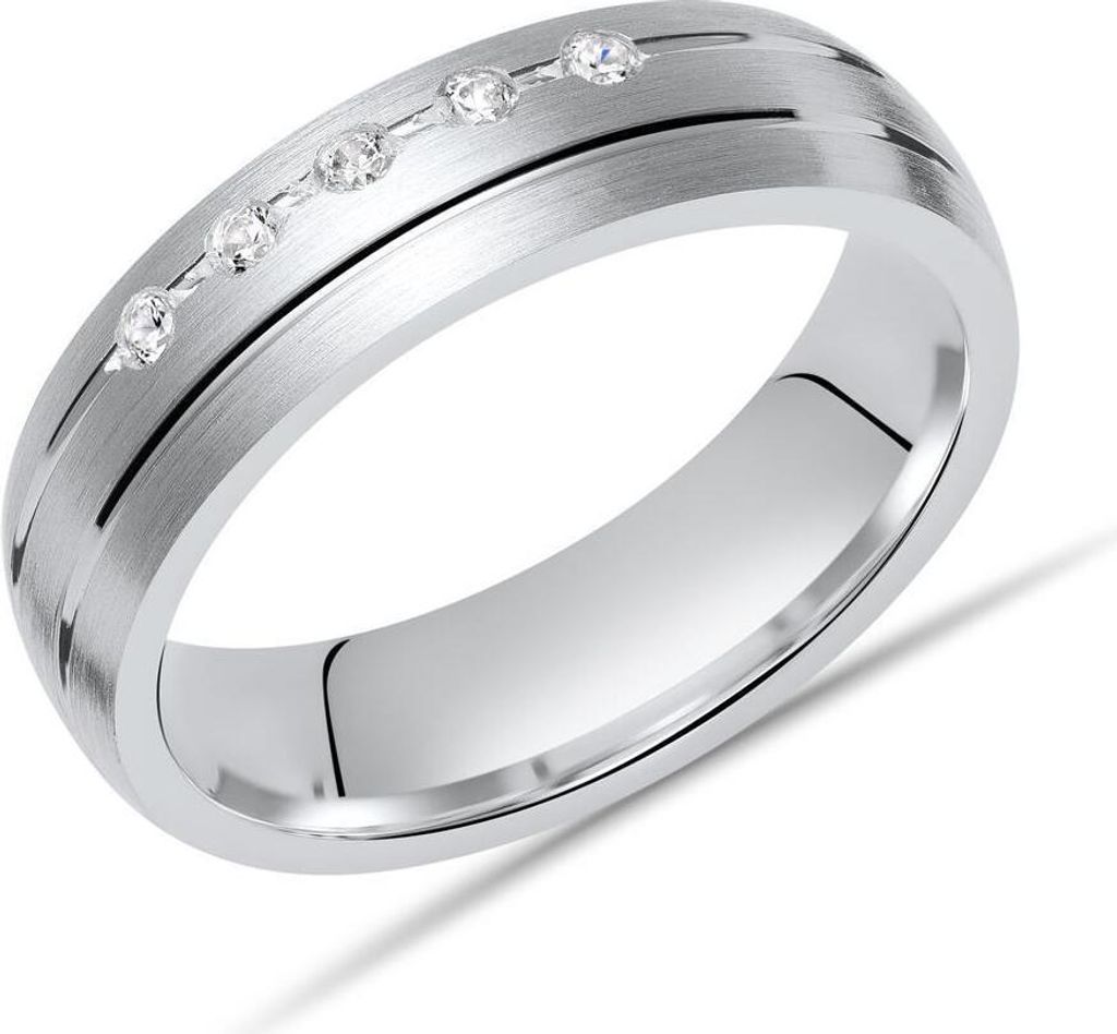 Unique Silberring 925 Sterling Silber Zirkonia 5mm breit R8533cz