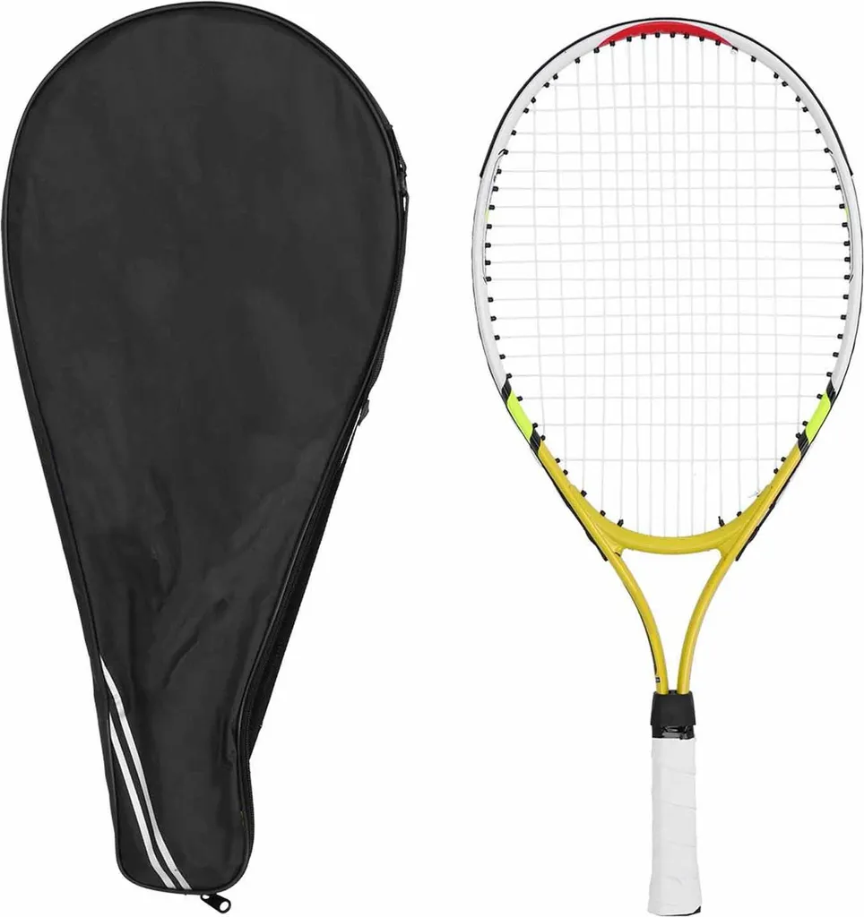 Regail Raquette de Tennis Junior en Alliage d'Aluminium avec Housse Jaune