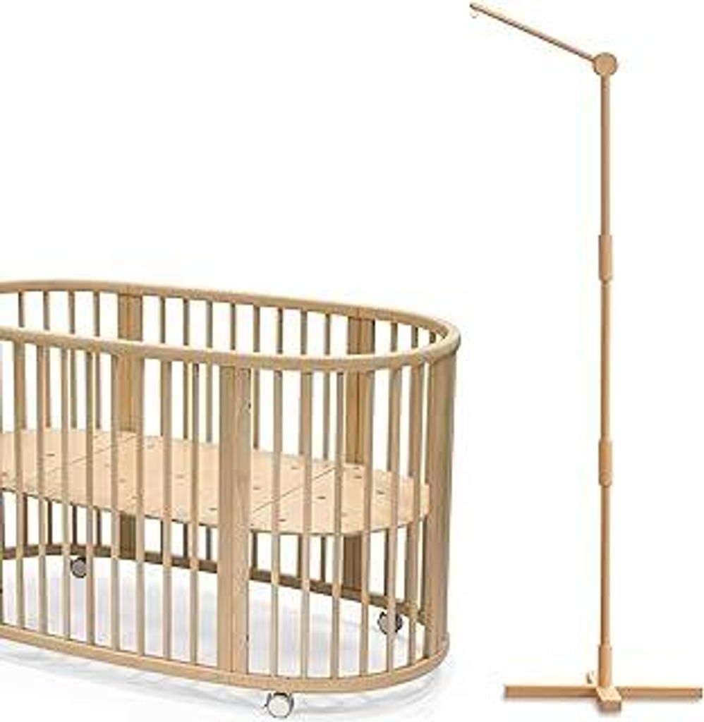 Bodenstehend Baby Mobile Halterung für Babybett Kinderbett-100% Buche-Beweglich mobile halterung wickeltisch Laufstall Wiege-Verdicken Holzstange-...