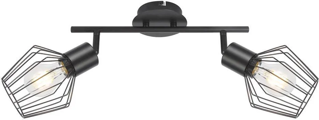 Luminaire design noir 2 sources E27 Belano 3535 - Style Noir Industriel - 5