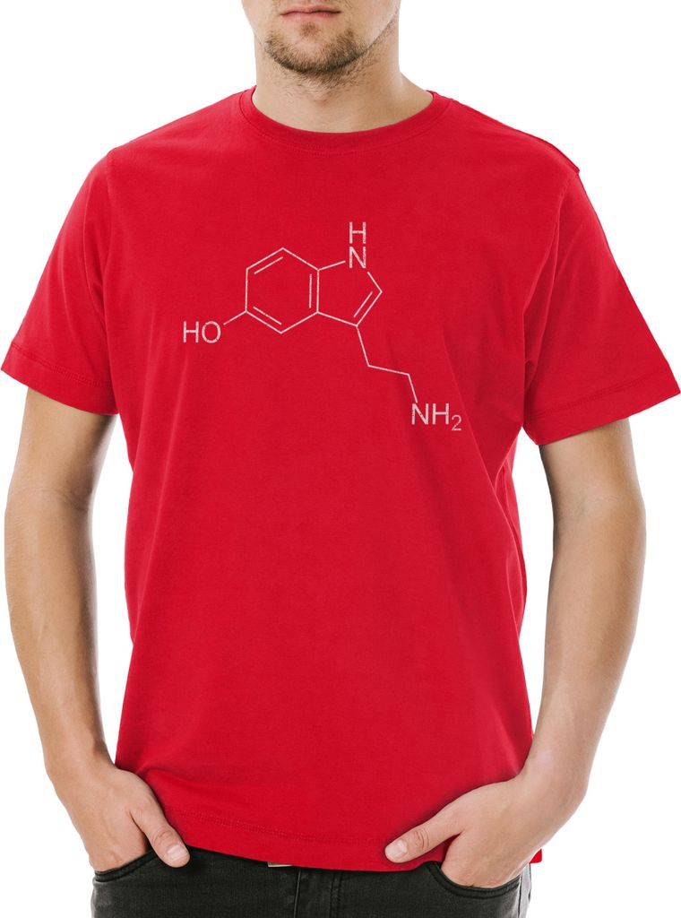 Urban Backwoods Serotonin Molecule Lifting, Herren T-Shirt, Farbe: Rot, Größe: XS