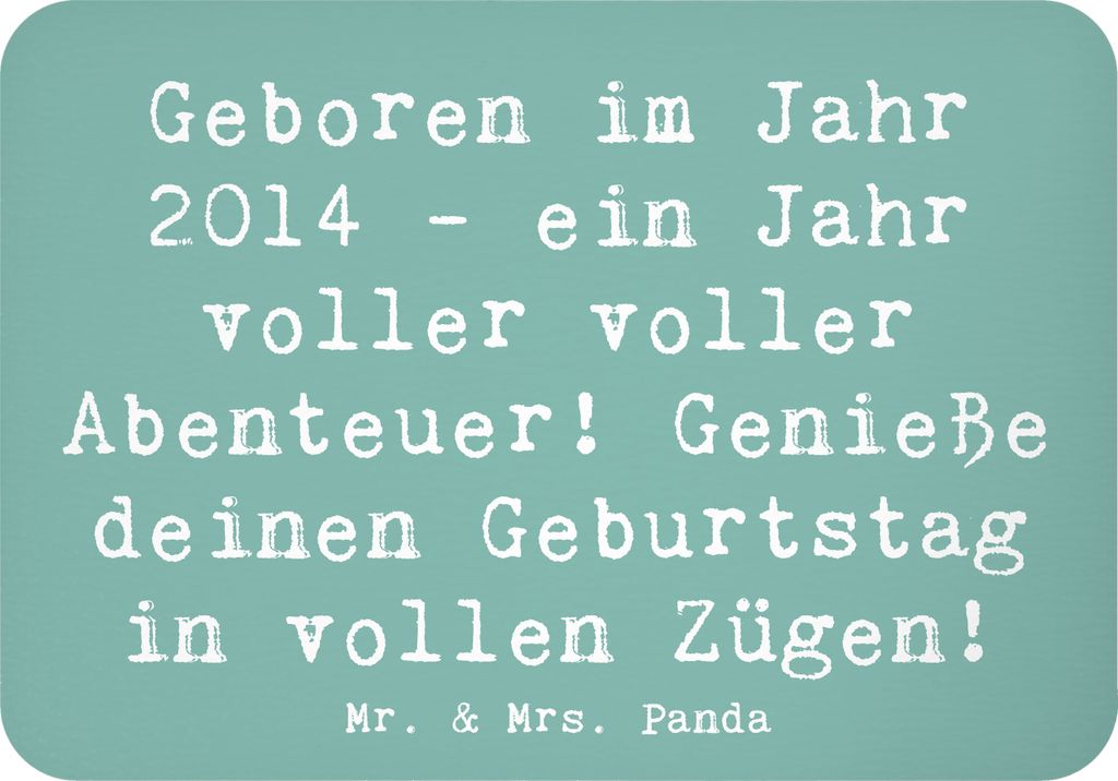 Mr. & Mrs. Panda magnet Spruch 2014 Geburtstag Abenteuer - Meeresbrise - Geschenk, Dekomagnet, Geboren im Jahr, whiteboardmagnet, Geburtstagsgesche...