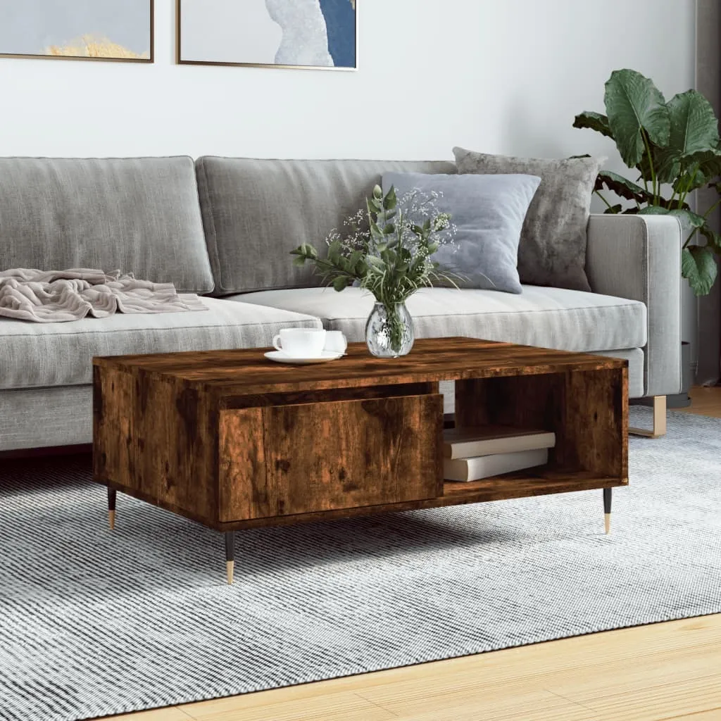 Maison Exclusive - Tavolino in rovere affumicato 90x60x35 cm Materiale ligneo