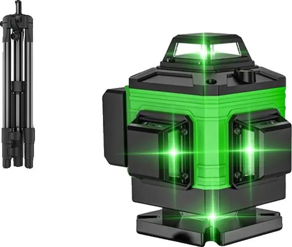 Niveau laser 16 lignes autonivelant vert avec trépied de chantier
