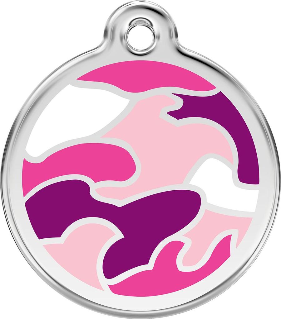 RedDingo Hundemarke mit individueller Gravur Camouflage pink, Größe: M