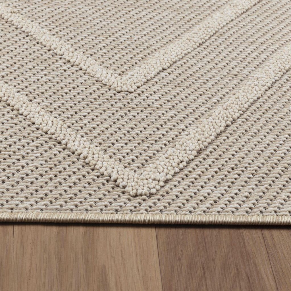 Outdoor Teppich Piero Läufer, Farbe: Beige, Größe:80x250 cm