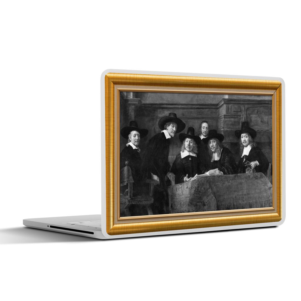MuchoWow Laptop Aufkleber Sticker Cover Kunst - Van Rijn - Rahmen - Gold 30x22 cm - Laptop-Sticker