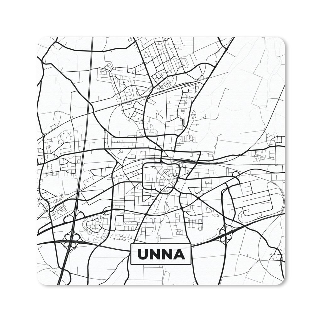 MuchoWow Mauspad Mousepad Karte - Unna - Karte - Stadtplan 20x20 cm - Mousepads - Maus Mat - Pad - Mausunterlage - Desk Mat - Bureauartikeln