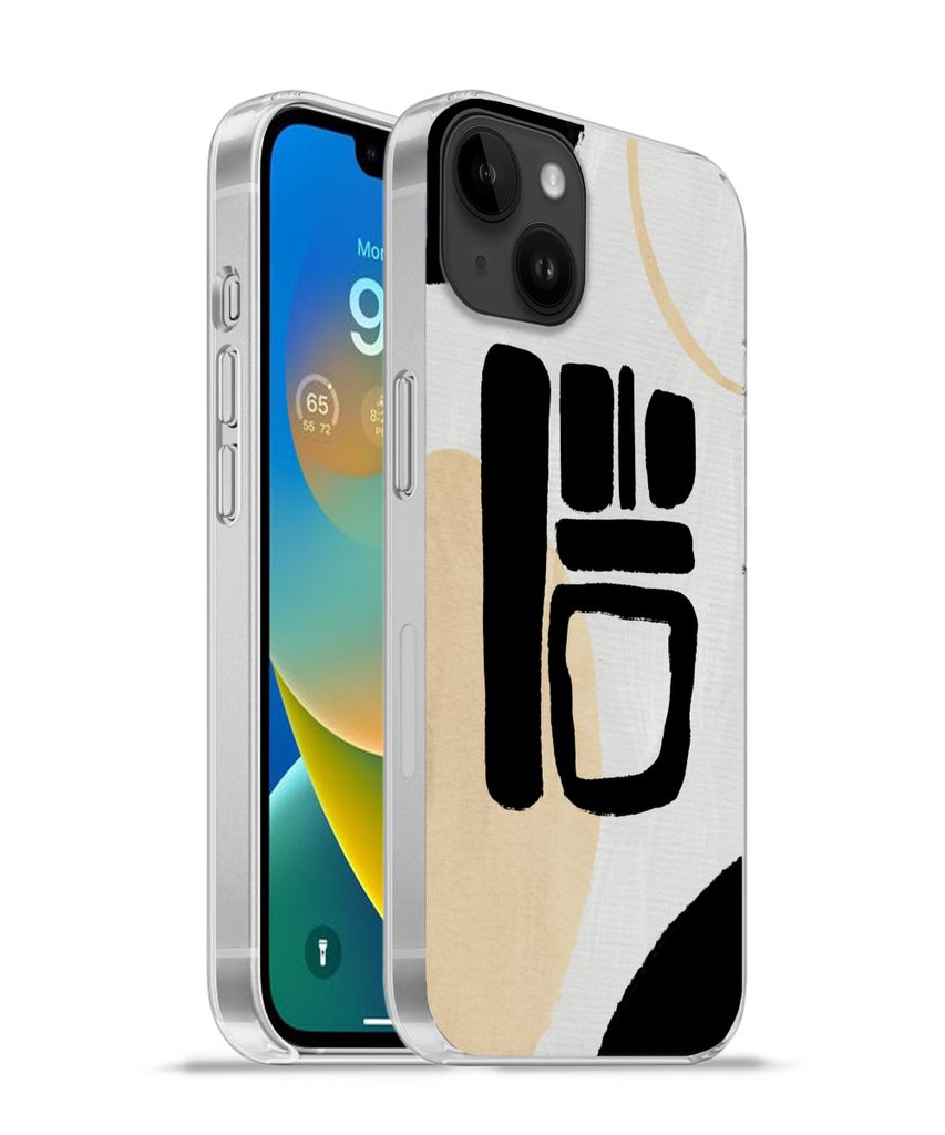 MuchoWow Handyhülle Schutzhülle Hülle für Apple iPhone 14 Plus - Soft case Schwarz - Kreis - Abstrakt Silikon Softcase Handy Hülle - Abbildung